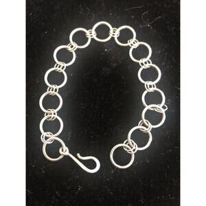 Sterling Silver Gaines Kiker Designer Hand wrought Fancy Link 7” Bracelet 925